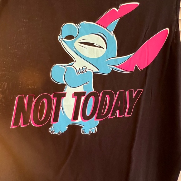 SOLD! DISNEY LILO & STITCH ACTIVE TANK - PERFORMANCE COTTON NOT TODAY BLACK - Picture 6 of 10